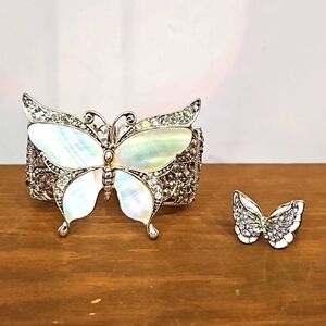 Butterfly bracelet and ring